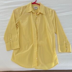 J. Crew 3/4 sleeve Yellow Button Down Shirt